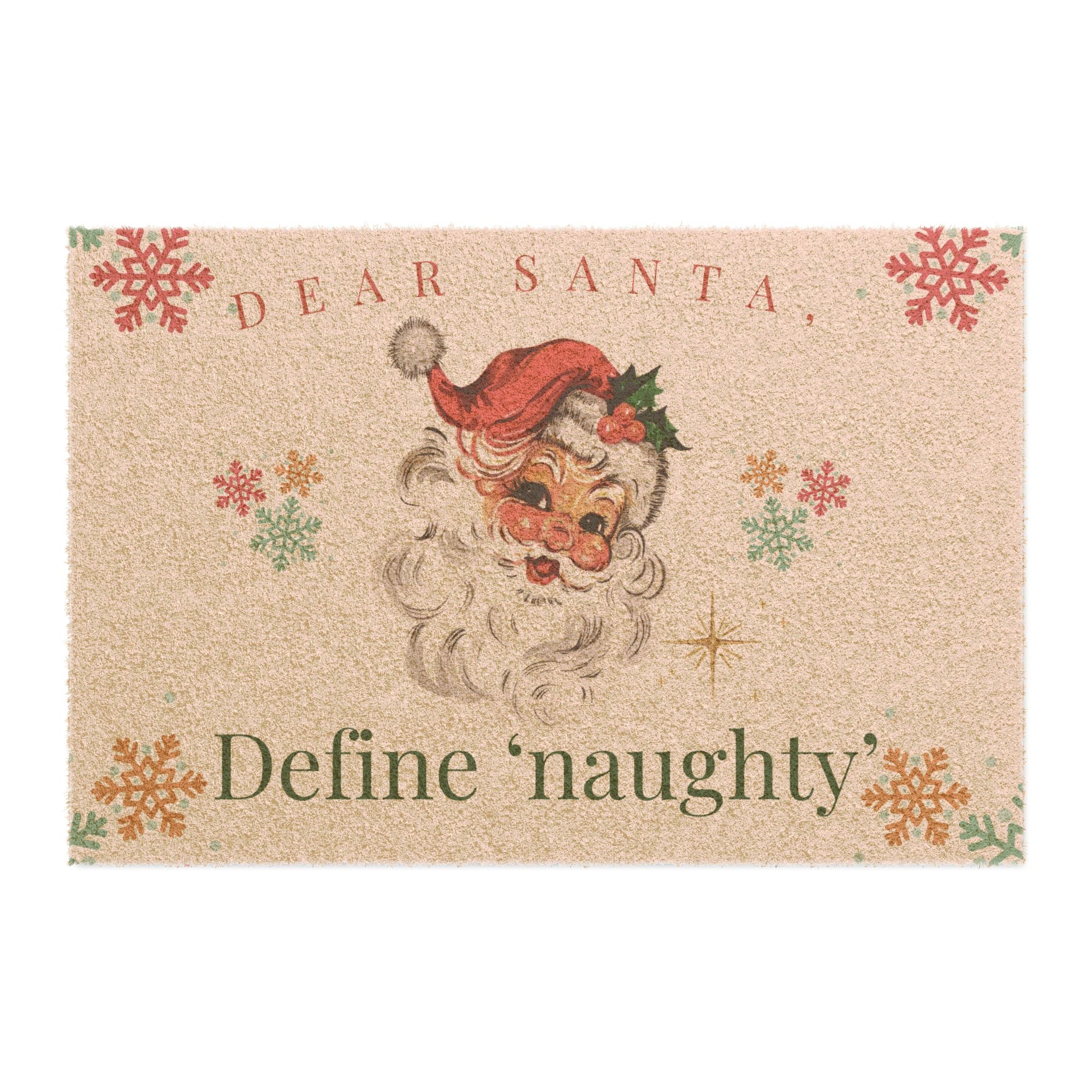 Dear Santa…. Define ‘Naughty’ Vintage Christmas Doormat