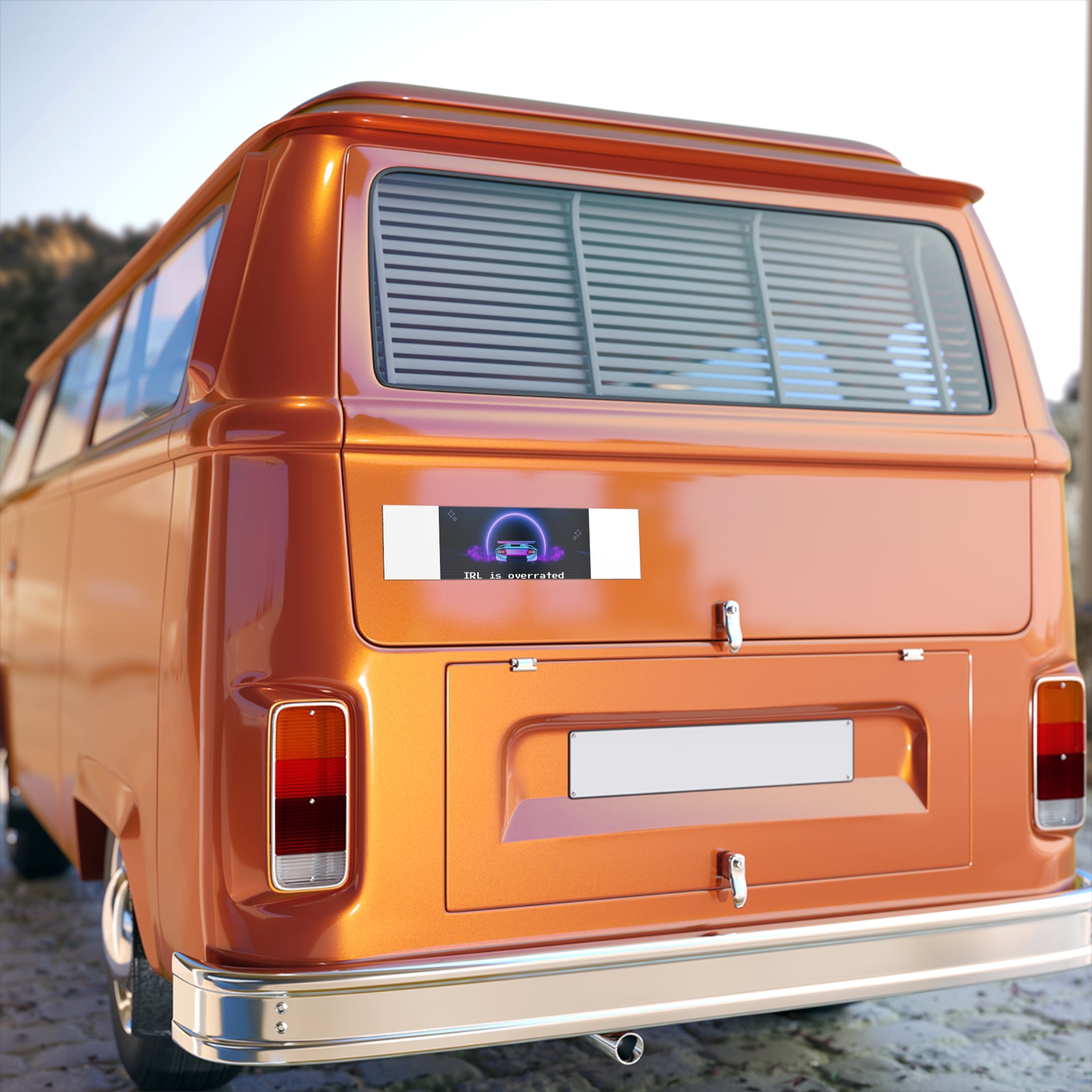 Retro Vibe Bumper Stickers - 'IRL is Overrated' Design