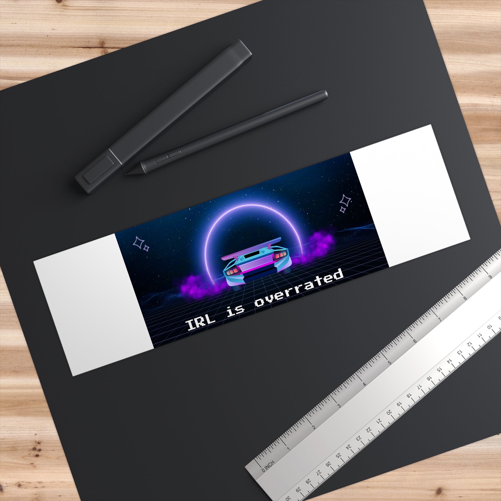 Retro Vibe Bumper Stickers - 'IRL is Overrated' Design