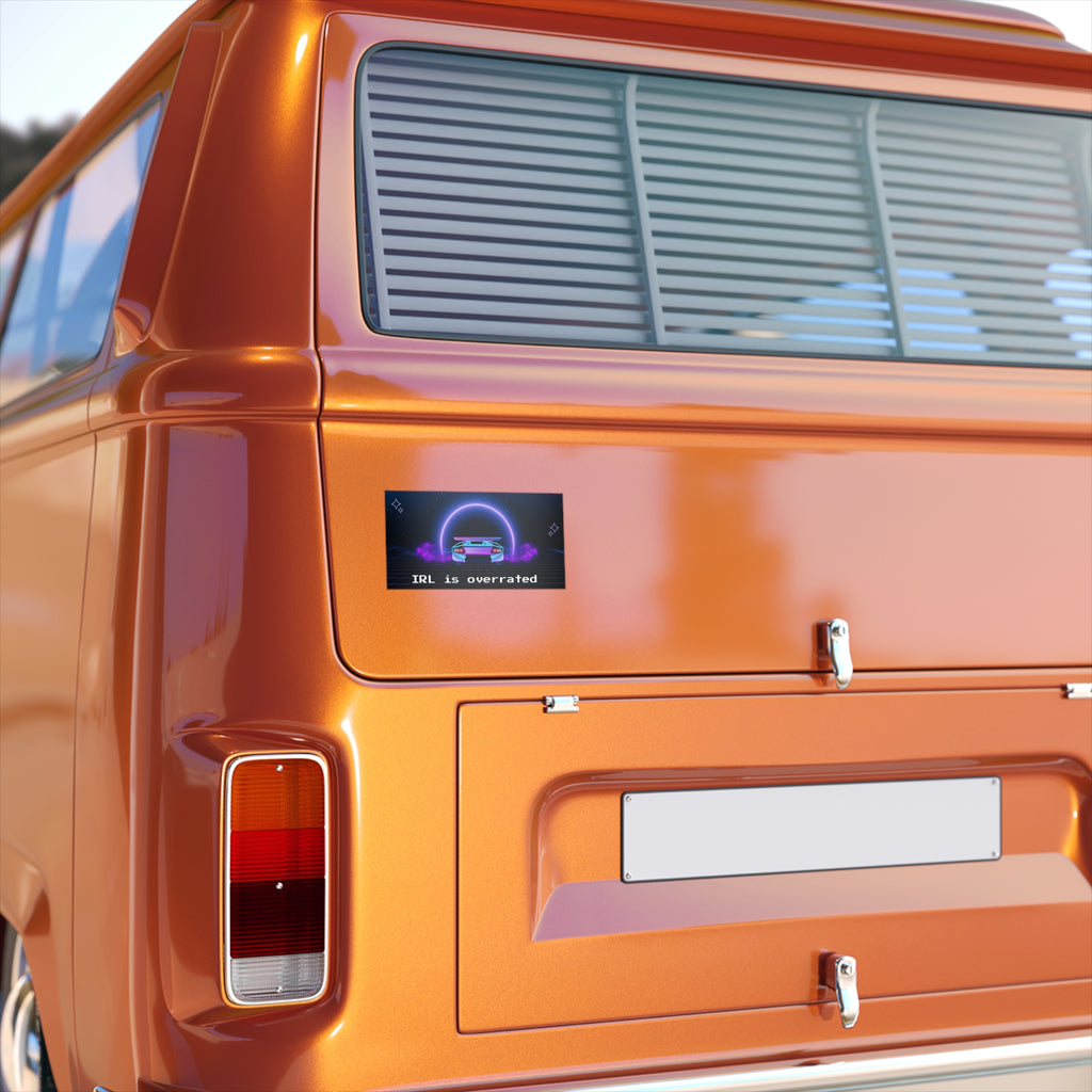 Retro Vibe Bumper Stickers - 'IRL is Overrated' Design