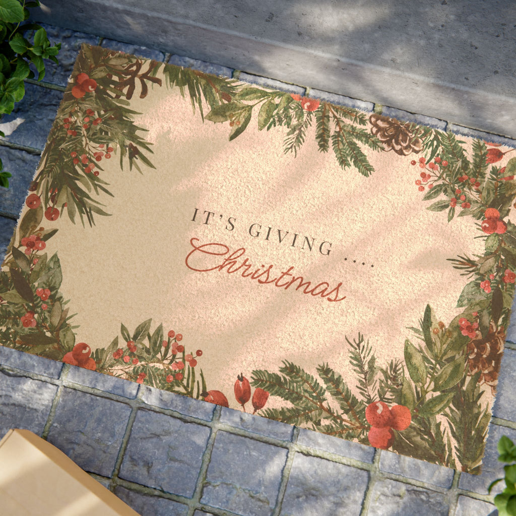 Bring the holiday vibes straight to your doorstep with a mat that’s equal parts classy and playful