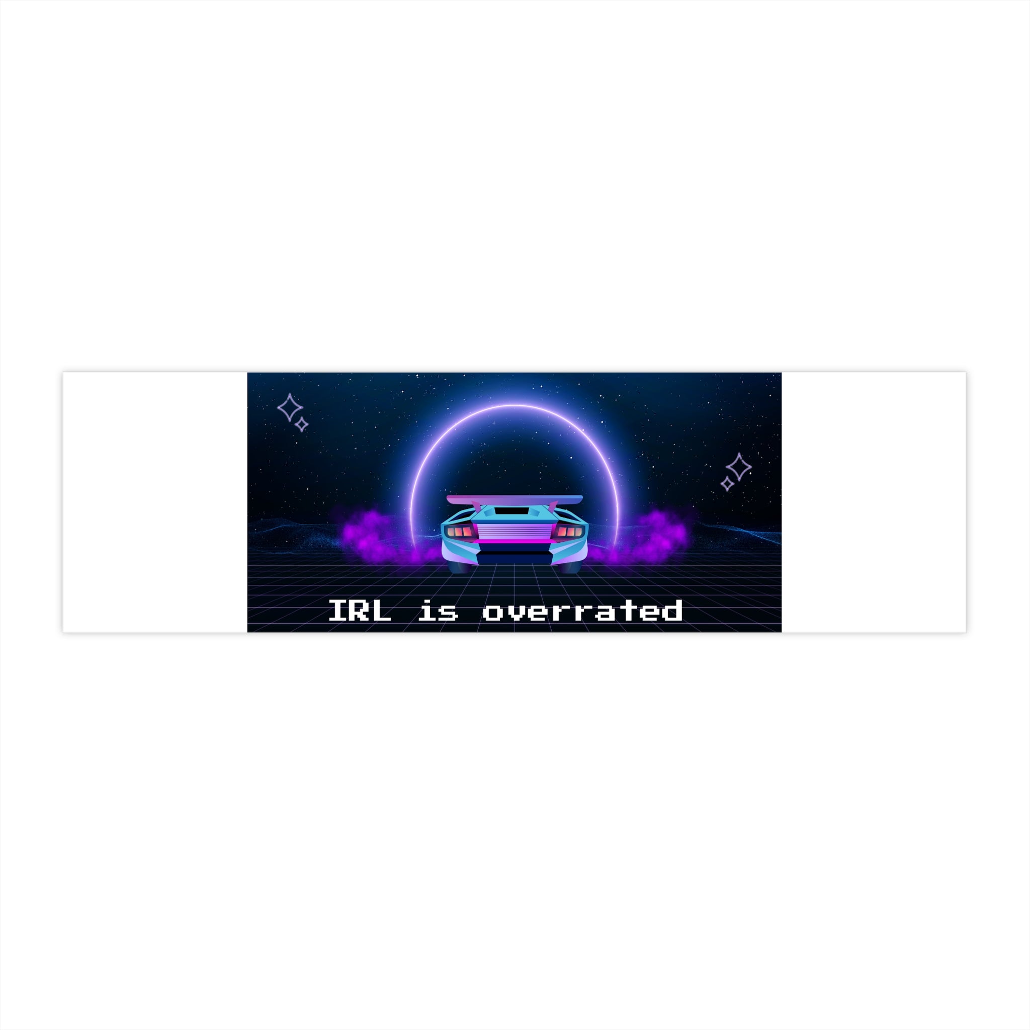 Retro Vibe Bumper Stickers - 'IRL is Overrated' Design