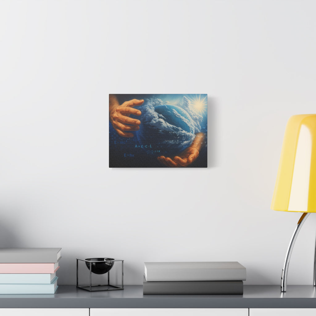 Ethereal Earth Canvas Print: Hands of Knowledge & Nature
