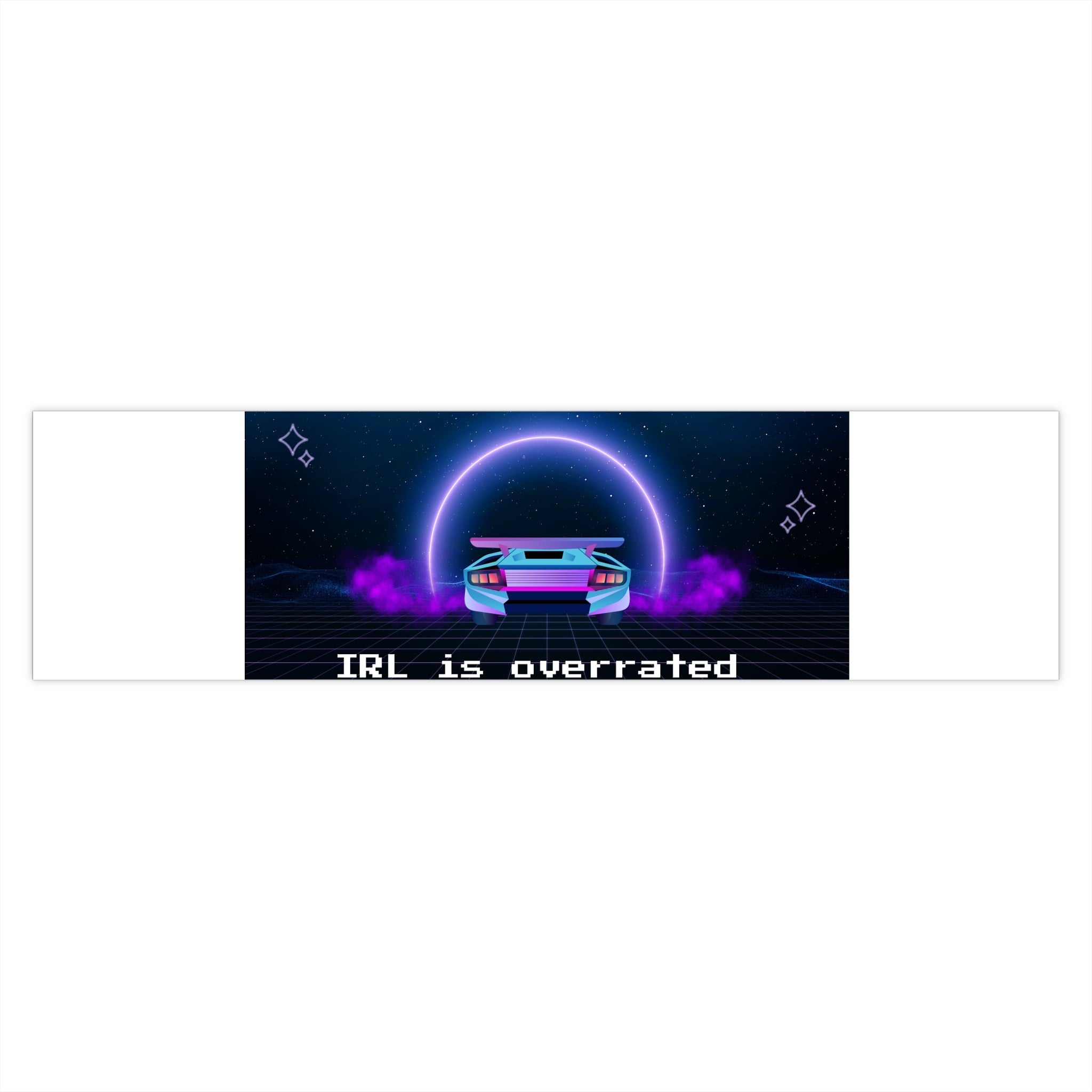 Retro Vibe Bumper Stickers - 'IRL is Overrated' Design